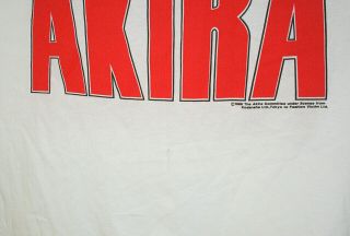 Vtg Anime Akira Committee 2 side Motorcycle T - Shirt Fashion Victim 1988 NOS 6
