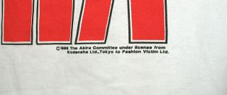 Vtg Anime Akira Committee 2 side Motorcycle T - Shirt Fashion Victim 1988 NOS 7