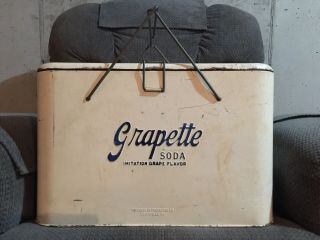 Vintage Embossed Grapette Metal Chest Cooler Progress Refrigerator Co.