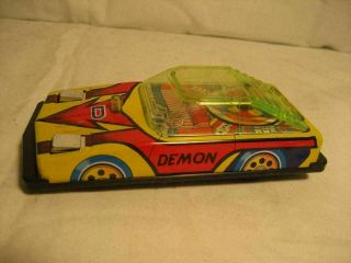 Vintage Japan Tin Litho Friction Dream Car Demon 6 " Long