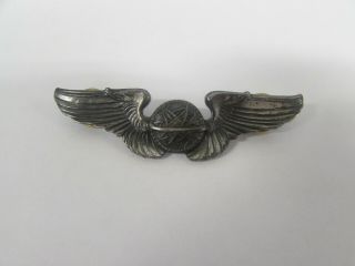 Wwii Us Army Ac Full Size Navigator Wings Sterling Marked Short Post.
