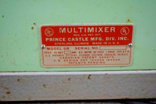 Multi - mixer Prince Castle MFG Vintage Sterling,  IL 3 - Head Model 9B Shake Blender 5