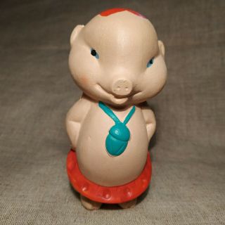 Vintage Rare Russian Rubber Toy - Girl Piq Piqy - Ussr Soviet Squeaker Doll