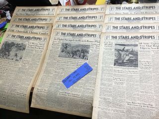 Stars & Stripes Newspaper - 12 Issues December 1 - 14 1943 Not Folded Wwii Rare