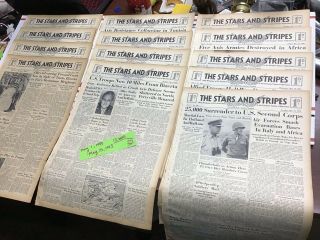 Stars & Stripes Newspaper - 13 Issues May 1 - 15 1943 Not Folded Wwii Rare