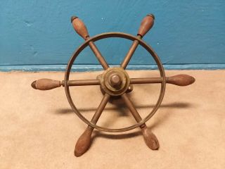 Brass Tugboat Ship Steering Wheel Nautical Maritime Collectible