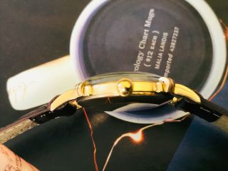 Vintage Solid 14K Gold Lecoultre Art Deco men ' s watch,  rare midsize 3