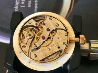 Vintage Solid 14K Gold Lecoultre Art Deco men ' s watch,  rare midsize 4