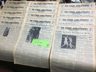 Stars & Stripes Newspaper - 13 Issues June 1 - 15 1943 Not Folded Wwii Rare