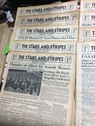 STARS & STRIPES NEWSPAPER - 13 Issues May 17 - 31 1943 NOT FOLDED WWII Rare 2