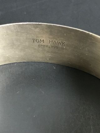 Vintage Old Pawn Navajo Sterling Silver Cuff Bracelet.  Tom Hawk 11