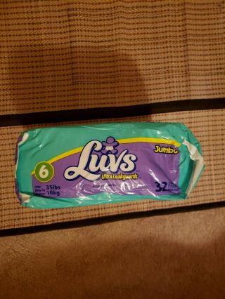 Vintage Luvs Size 6 plastic backed cover adult baby toddler youth Diapers 4