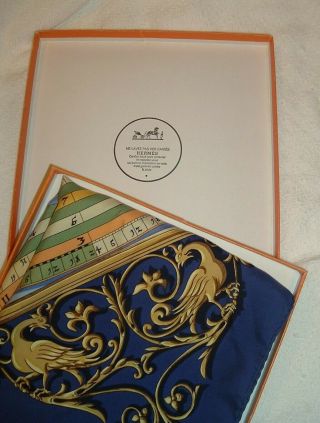 Hermes Vintage Silk Scarf 90 Cm " Dies Et Hore " And Tag From 1963