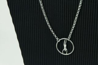 Linda Hesh ' s 3 Ring Circus sterling silver Necklace - 20.  5 