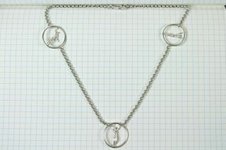 Linda Hesh ' s 3 Ring Circus sterling silver Necklace - 20.  5 