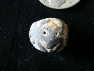 Ancient Manteno Pre - Columbian Frogman Ceramic Spindle Whorl Bead 200 Ad - 500ad