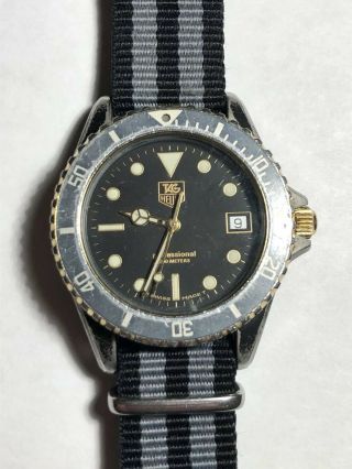 Men’s Vintage Tag Heuer Professional 1000 Dive Watch — Faded Ghost Bezel