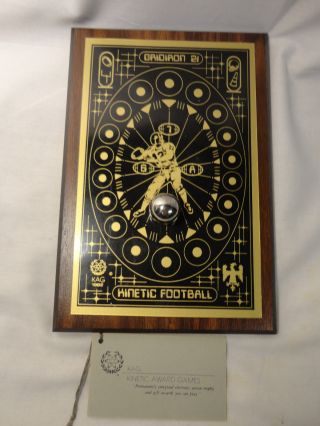 Vintage 1981 Retro Gridiron 21 Kinetic Magnetic Football Strategy Game Plaque