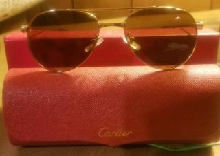 Gold Vintage Cartier Aviator Sunglasses