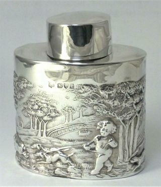 Victorian Hallmarked Sterling Silver Tea Caddy – Chester 1898 (110g) A/f