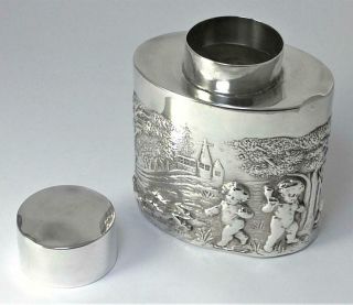 Victorian hallmarked Sterling Silver Tea Caddy – Chester 1898 (110g) A/F 2