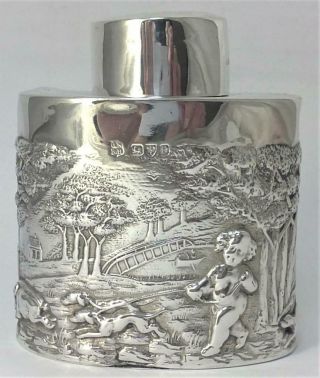 Victorian hallmarked Sterling Silver Tea Caddy – Chester 1898 (110g) A/F 4