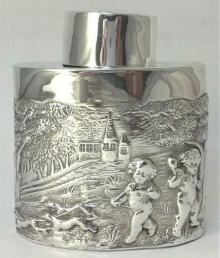 Victorian hallmarked Sterling Silver Tea Caddy – Chester 1898 (110g) A/F 6