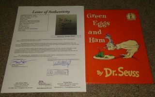 Dr Seuss " Green Eggs And Ham " Signed Autographed Hardcover Book Rare Jsa Loa B