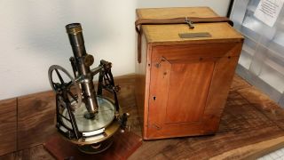 Vintage Transit Survey Instrument S.  A.  Aloe - Co.  Fine W/box & Key &tools