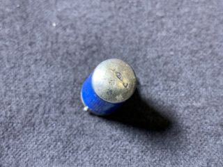 Antique Art Deco sterling silver blue guilloche enamel pill box pendant 1” GREAT 3