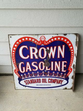 Crown Gasoline Standard Oil Company Sign Rare 2