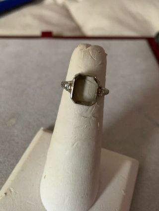 Antique 18 Karat White Gold Setting For An Engagement Ring To Small Diamonds