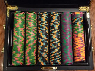330 Paulson Classic Tophat & Cane Poker Chip Set Very Rare Full Set 2