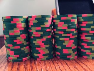 330 Paulson Classic Tophat & Cane Poker Chip Set Very Rare Full Set 7
