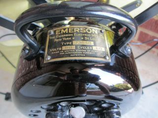 Antique Vintage FULLY RESTORED Oscillating Emerson 73648 Fan BRASS BLADES 16 