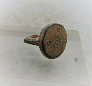 Detector Finds Ancient Roman Bronze Seal Pendant With Ring & Dot Formation