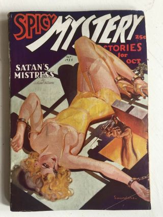 Spicy Mystery October 1935 Rare Drugs Bondage Devil Cover Scarce Title