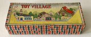 Rare George Borgfeldt Japan 1930 Early Antique Child ' s Play Toy Village Box Only 2
