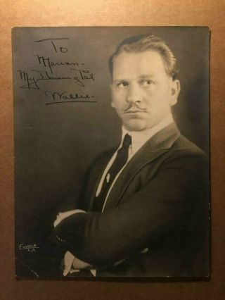 Wallace Beery Rare Very Early Vintage Autographed 7/9 Photo Oscar