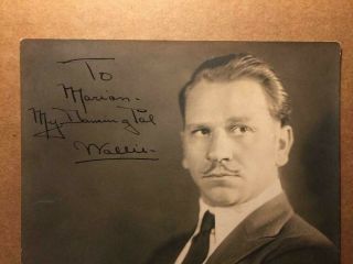 Wallace Beery Rare Very Early Vintage Autographed 7/9 Photo Oscar 2