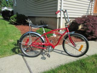 Vintage Red Schwinn Stingray Bicycle,  1975