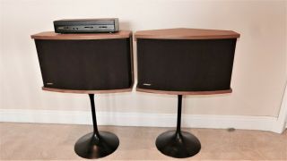 Pair Vintage Bose 901 Series Vi Speakers W/ Tulip Stands And Equalizer.  Excl,