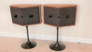 Pair Vintage Bose 901 Series VI Speakers w/ Tulip Stands and Equalizer.  Excl, 3