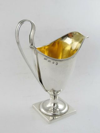 Rare Early Sheffield Made Georgian Silver Cream Jug,  1798 T Lamborn Gilt Helmet
