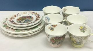 14 Piece Vtg Royal Doulton Brambly Hedge Four Seasons Plates & Teacups