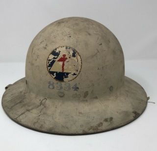 Ww2 U.  S.  Civil Defense Police Helmet Wwii Medic