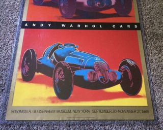 VTG 1988 Andy Warhol Pop Art Poster Cars Mercedes Benz W125 Grand Prix Car 1937 3