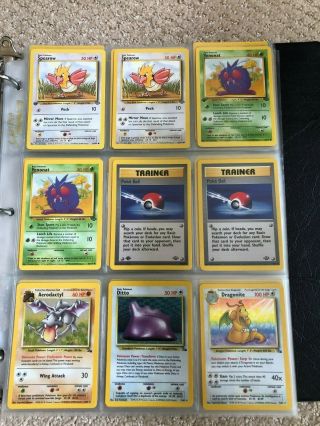 Over 300 Vintage POKEMON TCG Cards In Binder - Base,  Jungle,  Fossil,  Neo 8