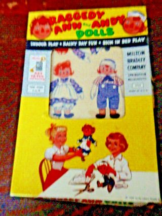 Vintage Raggedy Ann And Andy Dolls Paper Play Set - 1959