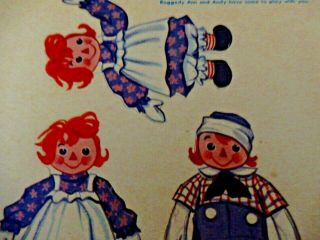 Vintage Raggedy Ann and Andy Dolls Paper Play set - 1959 4